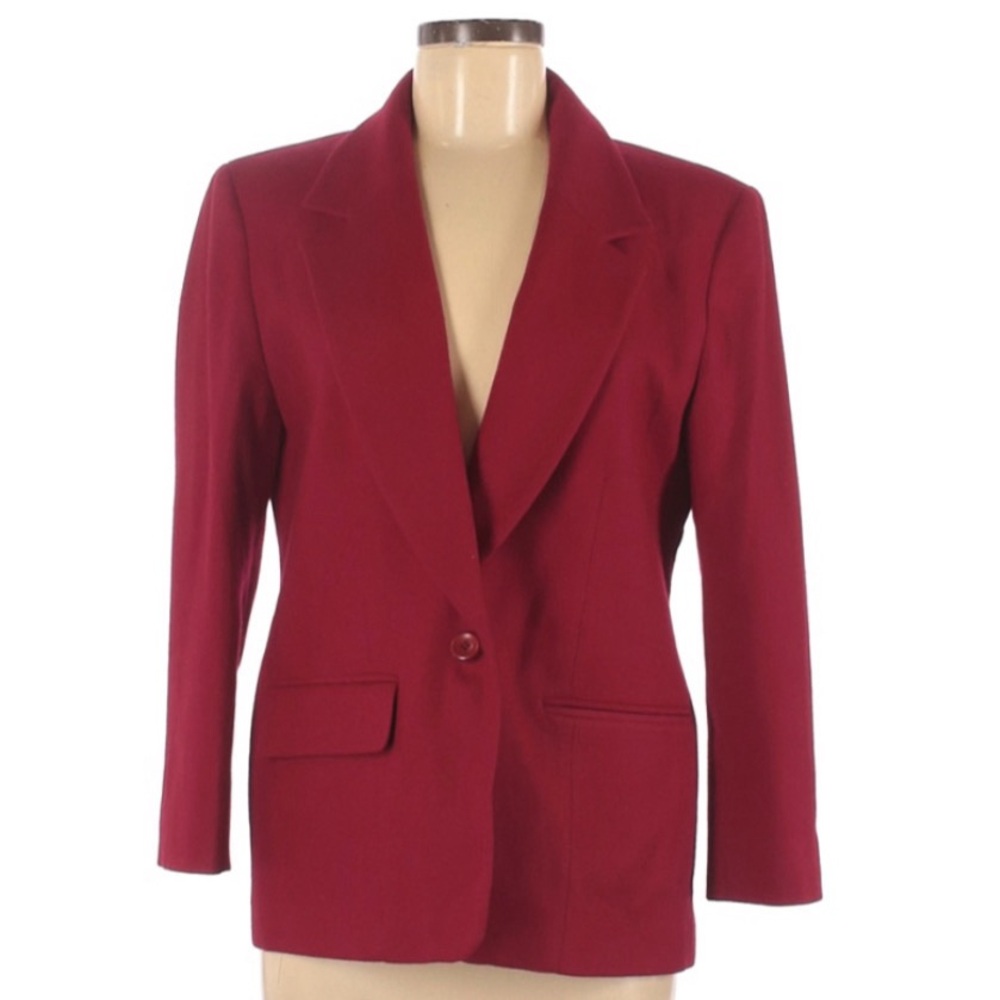 PENDLETON Vintage Red Wool Blazer Jacket 8P Petite